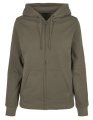 Dames Hooded Sweater Build Your Brand Basic Full Zip Olive